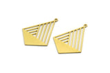 Brass Diamond Charm, 10 Raw Brass Diamond Shaped Charms With 1 Loop, Findings (33x24x0.60mm) SMP0001