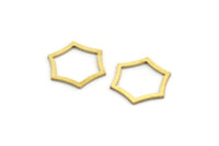 Brass Hexagon Charm, 100 Raw Brass Hexagon Rings, Connectors (13.5x12x0.60mm) SMP0002