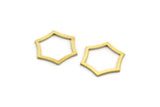 Brass Hexagon Charm, 100 Raw Brass Hexagon Rings, Connectors (13.5x12x0.60mm) SMP0002