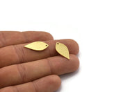 Brass Drop Charm, 12 Raw Brass Drop Charms With 1 Hole, Earrings, Findings (22x10.5x0.60mm) SMP0004