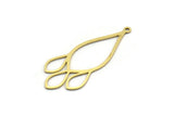 Brass Drop Charm, 24 Raw Brass Drop Shaped Charms With 1 Loop, Findings (38.5x16x0.60mm) SMP0006 A2823