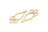 Brass Drop Charm, 24 Raw Brass Drop Shaped Charms With 1 Loop, Findings (38.5x16x0.60mm) SMP0006 A2823