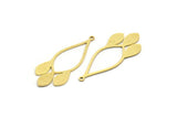 Brass Drop Charm, 12 Raw Brass Drop Shaped Charms With 1 Loop, Findings (38.5x16x0.60mm) SMP0007