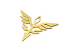 Brass Wing Charm, 12 Raw Brass Wing Symbol Charms, Charm Pendants, Findings (28x32x0.60mm) SMP0009