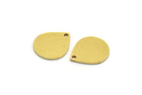 Brass Drop Charm, 24 Raw Brass Drop Charms With 1 Hole, Earring Findings (13x12x0.80mm) SMP0010
