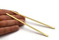 Brass Bracelet Blank, 4 Raw Brass Flat Stamping Bracelet With 2 Holes (136x4x0.80mm) D298