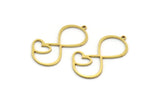 Brass Infinity Charm, 24 Raw Brass Infinity Shaped Charms With 1 Loop, Heart Findings (31x17x0.80mm) SMP0012