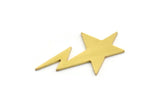 Brass Star Blank, 12 Raw Brass Comet Blanks, Lightning Findings, Stamping (30x19x0.80mm) SMP0015