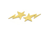 Brass Star Blank, 12 Raw Brass Comet Blanks, Lightning Findings, Stamping (30x19x0.80mm) SMP0015