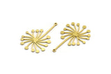Brass Dandelion Charm, 12 Raw Brass Taraxacum Charms With 1 Loop (37x23x0.80mm) SMP0017 A6316