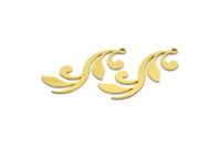 Brass Leaf Charm, 12 Raw Brass Branch Charms With 1 Loop, Charm Pendants (30x11x0.60mm) SMP0019