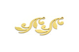 Brass Leaf Charm, 12 Raw Brass Branch Charms With 1 Loop, Charm Pendants (30x11x0.60mm) SMP0019