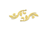 Brass Leaf Charm, 12 Raw Brass Branch Charms With 1 Loop, Charm Pendants (30x11x0.60mm) SMP0019