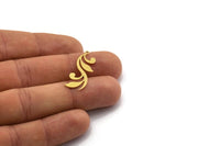 Brass Leaf Charm, 12 Raw Brass Branch Charms With 1 Loop, Charm Pendants (30x11x0.60mm) SMP0019