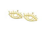 Brass Eye Charm, 12 Raw Brass Eye Charms With 1 Loop, Findings (23x33x0.60mm) SMP0028