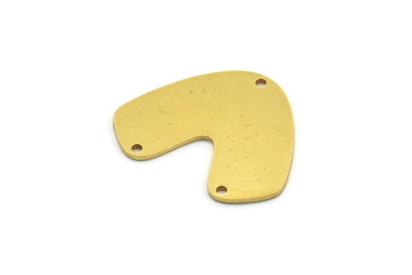 Brass Charm, 6 Raw Brass, Brass Pendants, Charm Pendants, V Shaped Charms, Brass V Shaped Charms With 3 Holes (23x28x0.80mm) SMP0030