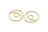 Brass Round Charm, 12 Raw Brass Round Shaped Charms With 1 Loop, Charm Pendants (34x32x0.80mm) SMP0031