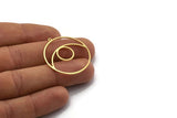 Brass Round Charm, 12 Raw Brass Round Shaped Charms With 1 Loop, Charm Pendants (34x32x0.80mm) SMP0031