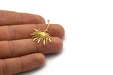 Brass Dandelion Charm, 12 Raw Brass Taraxacum Charms With 1 Loop (36x24x0.60mm) SMP0034 A5554