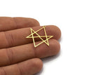 Brass Charm, 12 Raw Brass, Brass Pendants, Charm Pendants, Triangle Charms, Brass Charms With 1 Loop (31x26x0.60mm) SMP0035