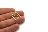 Brass Diamond Charm, 24 Raw Brass Diamond Shaped Charms With 1 Loop, Pendant Findings (29x27x0.60mm) SMP0036