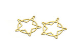 Brass Star Charm, 12 Raw Brass Star Charms With 1 Loop, Charm Pendants (30x29.5x0.60mm) SMP0037