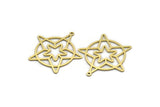 Brass Star Charm, 12 Raw Brass Star Charms With 1 Loop, Charm Pendants (30x29.5x0.60mm) SMP0038