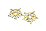 Brass Star Charm, 12 Raw Brass Star Charms With 1 Loop, Charm Pendants (30x29.5x0.60mm) SMP0038