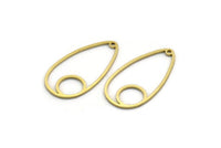 Brass Drop Charm, 24 Raw Brass Drop Charms With 1 Hole, Earring Findings (30x16x0.80mm) SMP0039