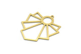 Brass Charm, 12 Raw Brass, Brass Pendants, Charm Pendants, Brass Charms With 1 Loop (32.5x30x0.60mm) SMP0042