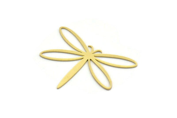 Brass Dragonfly Blank, 10 Raw Brass Dragonfly Shaped Blanks, Pendants, Findings (31x40x0.60mm) SMP0043
