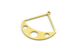 Brass Charm, 12 Raw Brass, Brass Pendants, Charm Pendants, Triangle Charms, Brass Charms With 1 Loop (29x26x0.80mm) SMP0045