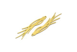 Brass Fringed Charm, 10 Raw Brass Fringe Shaped Charms With 1 Loop (50x11x0.60mm) SMP0047