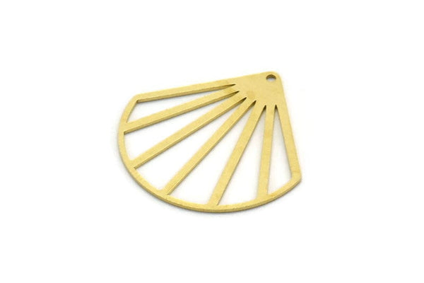 Brass Shell Charm, 12 Raw Brass Sea Shell Shaped Charms With 1 Hole, Earring Findings (27x27x0.60mm) SMP0049