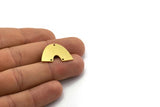 Brass Charm, 8 Raw Brass, Brass Pendants, Charm Pendants, U Shaped Charms, Brass Semi Circle Charms With 3 Holes (17.5x25x0.80mm) SMP0050