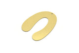 Brass Charm, 4 Raw Brass, Brass Pendants, Charm Pendants, U Shaped Charms, Brass Charms With 1 Hole (38x29x0.60mm) SMP0052