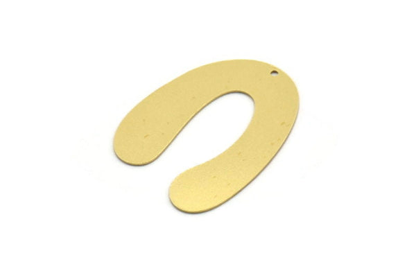 Brass Charm, 4 Raw Brass, Brass Pendants, Charm Pendants, U Shaped Charms, Brass Charms With 1 Hole (38x29x0.60mm) SMP0052