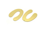 Brass Charm, 4 Raw Brass, Brass Pendants, Charm Pendants, U Shaped Charms, Brass Charms With 1 Hole (38x29x0.60mm) SMP0052