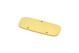 Brass Rectangle Charm, 4 Raw Brass Rectangle Shaped With 3 Holes Charms, Connectors, Earring Findings (36x13.5x0.60mm) SMP0054