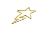 Brass Star Blank, 24 Raw Brass Comet Blanks, Lightning Findings, Stamping (34x20x0.80mm) SMP0056