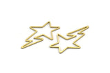 Brass Star Blank, 24 Raw Brass Comet Blanks, Lightning Findings, Stamping (34x20x0.80mm) SMP0056