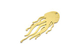 Brass Jellyfish Charm, 6 Raw Brass Jellyfish Charms With 1 Hole, Charm Pendants (43x16x0.60mm) SMP0059 A6196