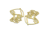Brass Mushroom Charm, 6 Raw Brass Mushroom Charms With 1 Loop, Rose Charms, Pendants, Findings (40x31x0.60mm) SMP0065