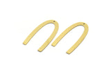 Brass Charm, 10 Raw Brass, Brass Pendants, Charm Pendants, U Shaped Charms, Brass Charms With 1 Hole (32x17x0.60mm) SMP0068