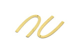 Brass Charm, 10 Raw Brass, Brass Pendants, Charm Pendants, U Shaped Charms, Brass Charms With 1 Hole (32x17x0.60mm) SMP0068