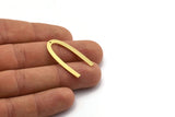Brass Charm, 10 Raw Brass, Brass Pendants, Charm Pendants, U Shaped Charms, Brass Charms With 1 Hole (32x17x0.60mm) SMP0068