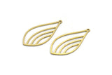 Brass Drop Charm, 24 Raw Brass Drop Shaped Charms With 1 Loop, Findings (33x16x0.60mm) SMP0069