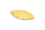 Brass Marquise Charm, 6 Raw Brass Oval Shaped Charms With 5 Holes (34x16x0.60mm) SMP0074