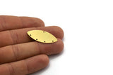 Brass Marquise Charm, 6 Raw Brass Oval Shaped Charms With 5 Holes (34x16x0.60mm) SMP0074