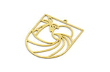 Brass Palm Charm, 6 Raw Brass Palm Tree And Sun Shaped Charms With 1 Loop, Wavy Charms, Pendants, Findings (37.5x30x0.60mm) SMP0075